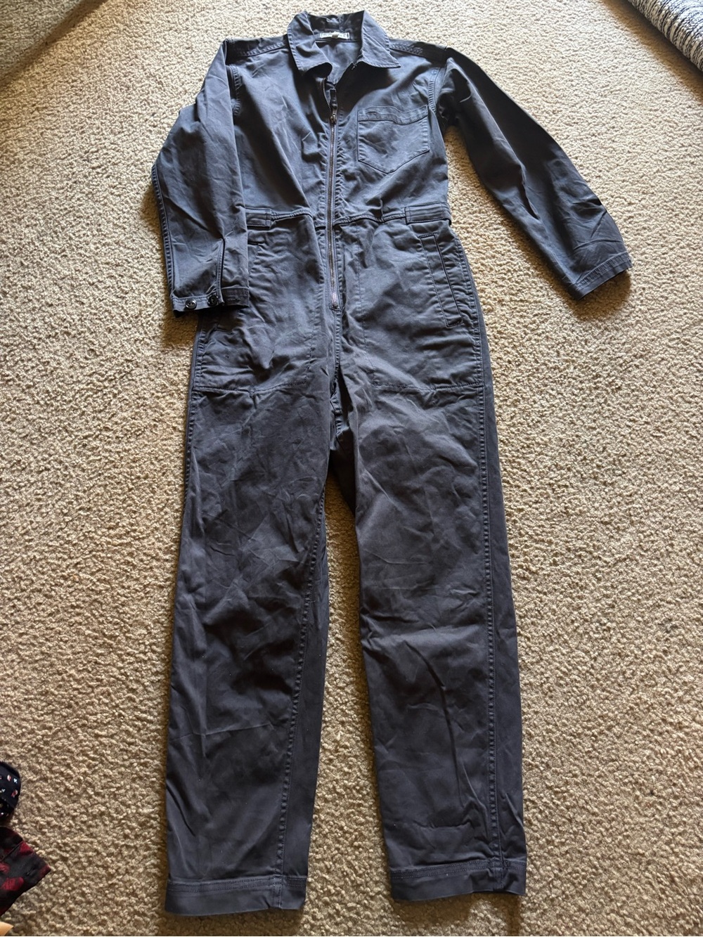 Alex Mill Cotton Jumpsuit Overalls  Gray Wash Oversized Cargo Utility Size XS